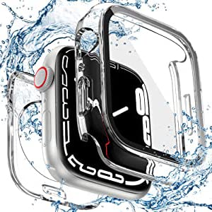 ZORBES Waterproof Hard Case with Tempered Glass Screen Protector for Apple Watch Series 7 (45mm)-Clear ZORBES Waterproof Hard Case with Tempered Glass Screen Protector for Apple Watch Series 7 (45mm)-Clear